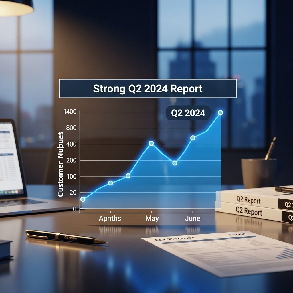 Strong Q2 Report: 5 Key Takeaways for Investors in 2024 3 A line graph illustrating rising customer numbers, a key part of the strong q2 report for 2024.