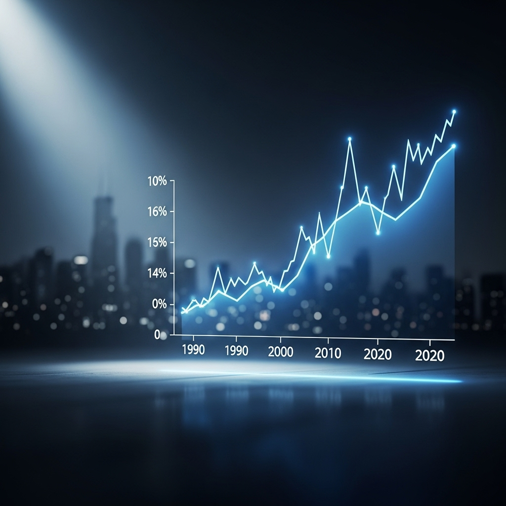 Violent Crime in Chicago: 5 Myths vs. the Real Data 3 A line graph showing the historical trend of violent crime in Chicago from the 1990s to the present.