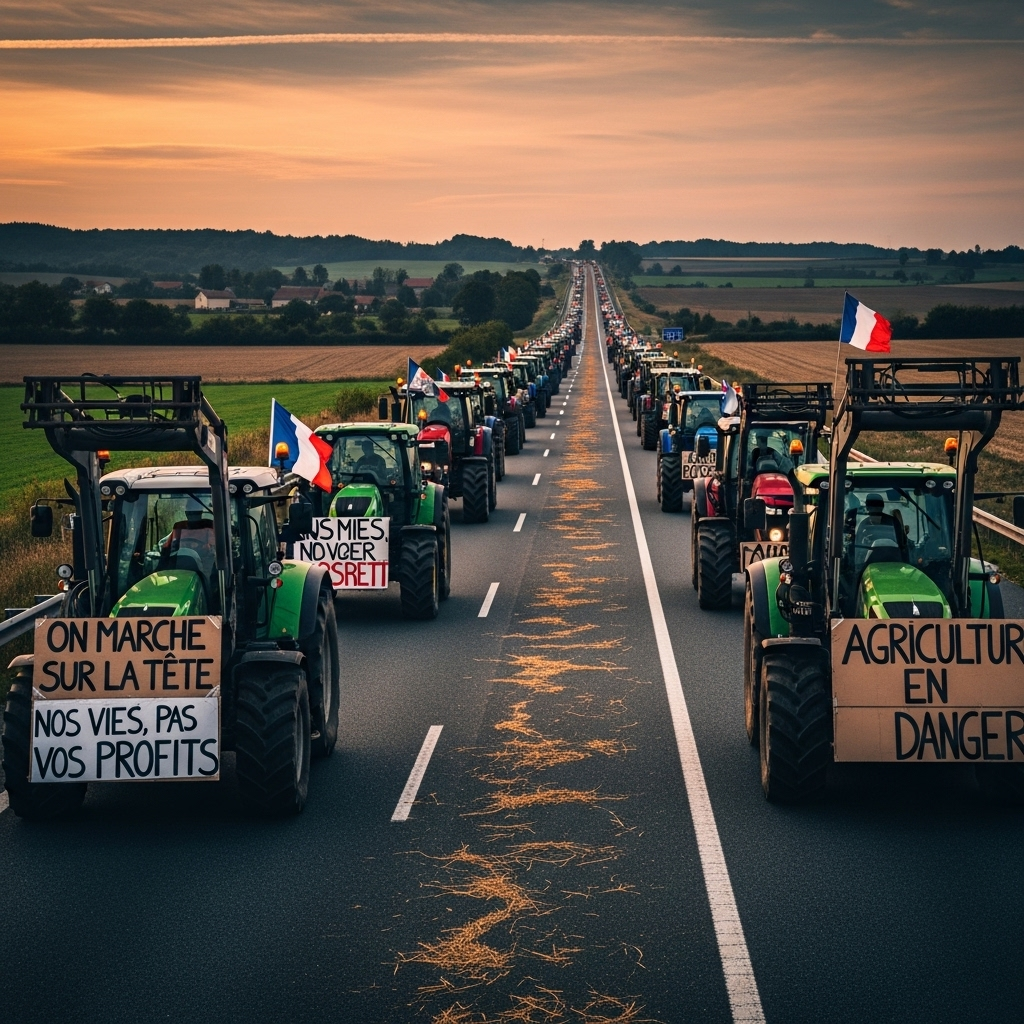 'Block everything' protests: Hundreds arrested in France 2 A long convoy of tractors participating in the 'block everything' protests on a major French highway.