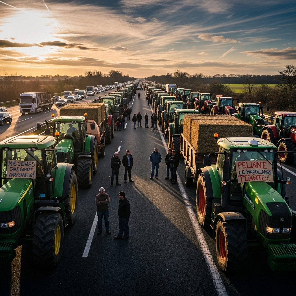 'block everything' protests: Hundreds Arrested in France 3 A long line of tractors blocking a French motorway, a central tactic of the 'block everything' protests.