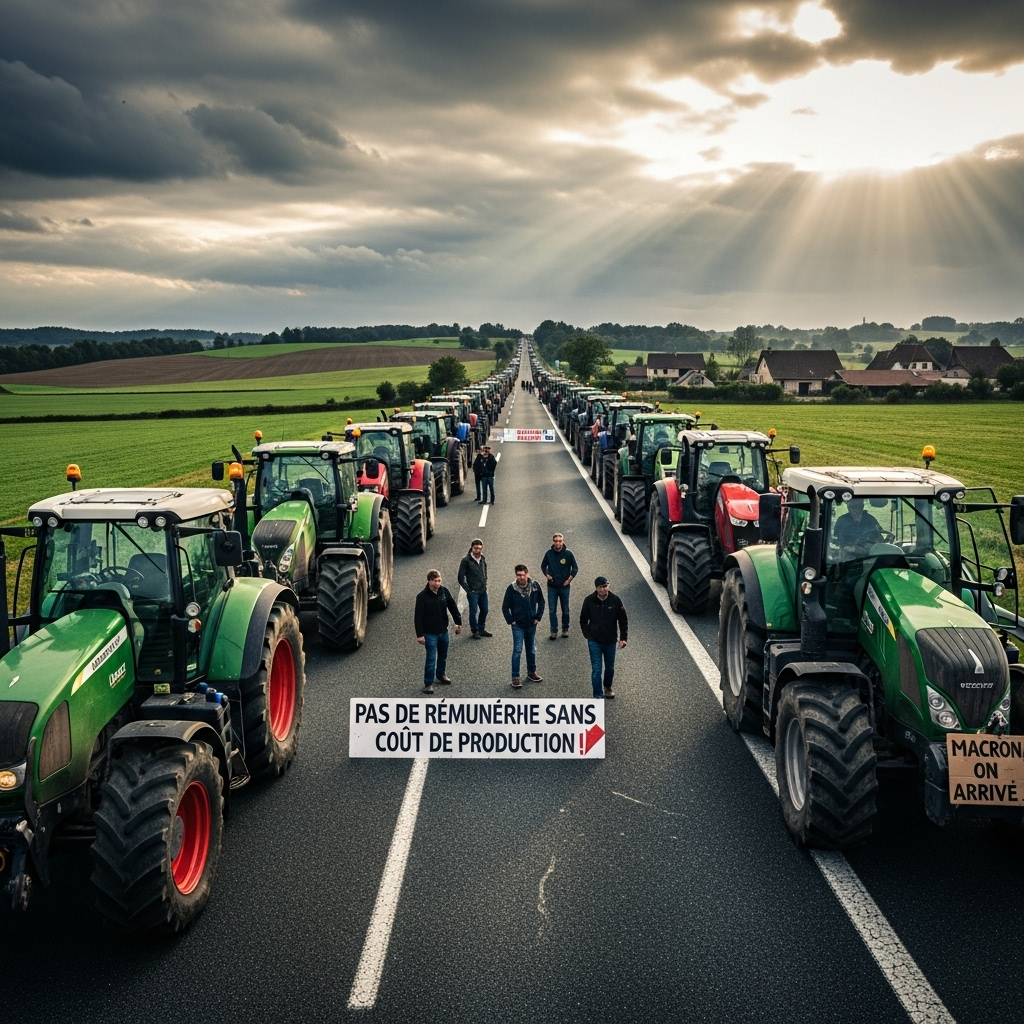'Block everything' protests: Hundreds arrested in France 2 A long line of tractors blocking a highway during the 'block everything' protests in France.