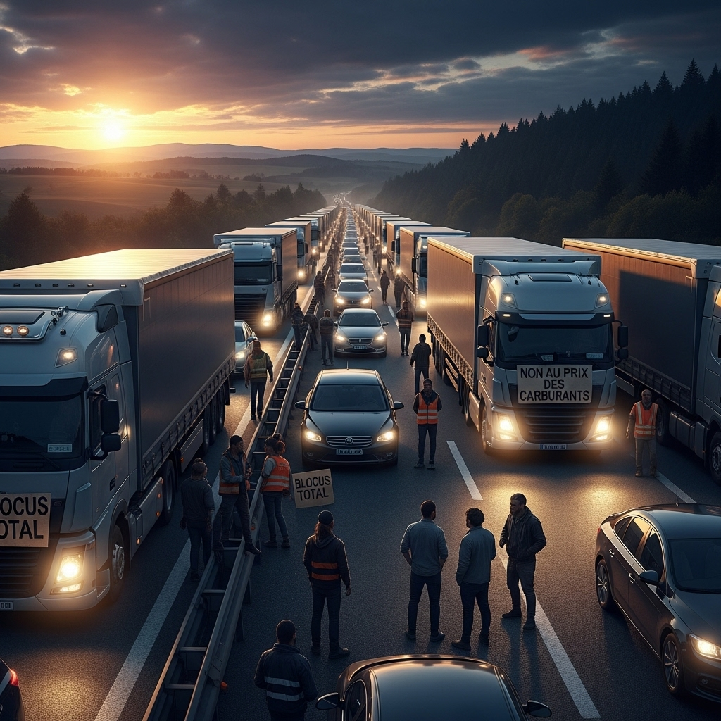 'Block Everything' Protests: 100s Arrested Across France 3 A long line of trucks and cars stopped on a highway during the French 'block everything' protests.