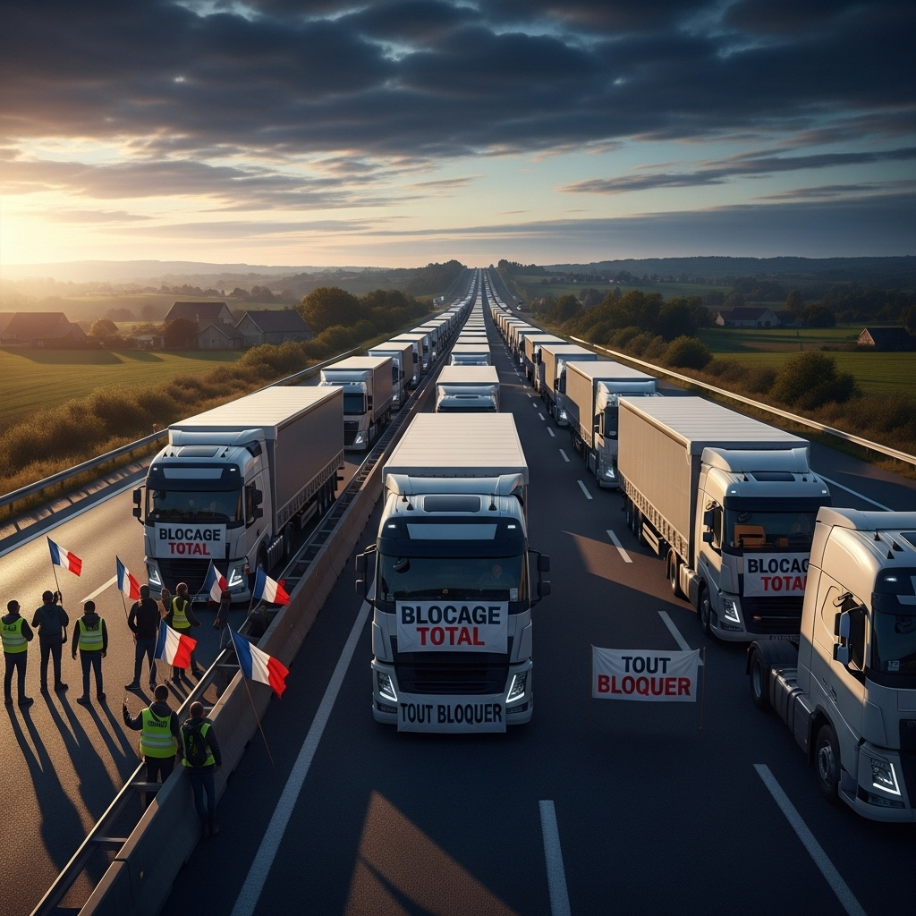 'Block everything' protests: Over 100 arrested in France 3 A long line of trucks halted on a French highway due to the 'block everything' protests.