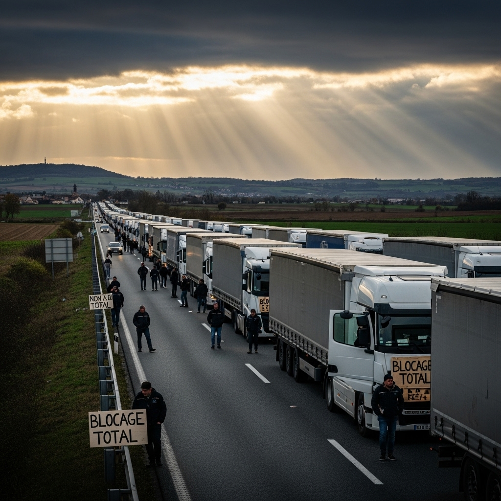 'Block everything' protests: Hundreds arrested in France 3 A long line of trucks stalled on a highway due to the 'block everything' protests in France.