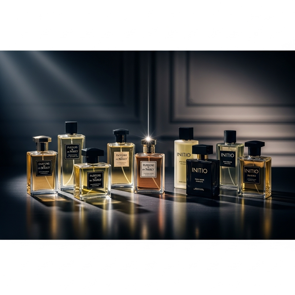 new ceo for 2 Top Fragrance Brands: Marly & Initio 3 A luxurious display of Parfums de Marly and Initio fragrance bottles, representing the portfolio managed by the new ceo.
