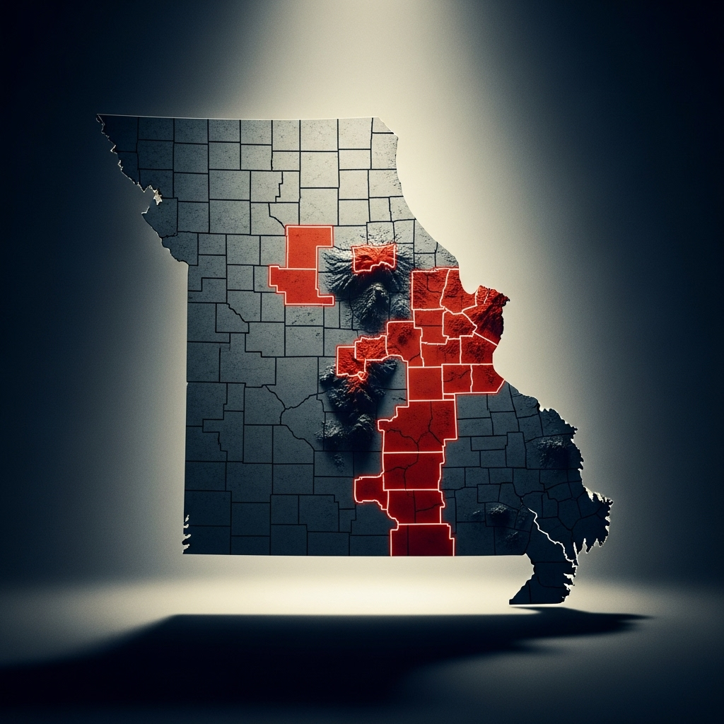 Missouri House Passes 6-2 GOP Redistricting Map for 2024 2 A map of Missouri highlighting the districts debated by the missouri house.
