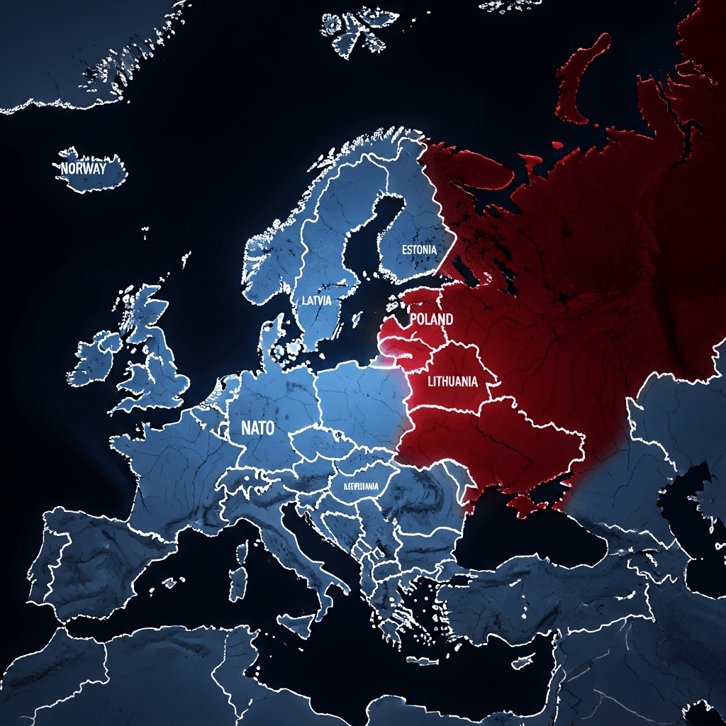 Former US VP: 1 Big Warning on Russia Crossing NATO Border 4 A map showing the border between Russia and NATO countries, a key focus of the former US VP's warning.