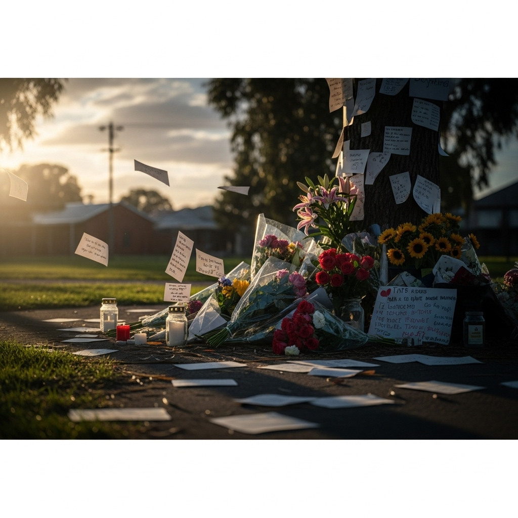 mushroom murders: 1 Survivor's Plea as Killer Jailed 2 A memorial with flowers and notes for the victims of the tragic mushroom murders in Leongatha.