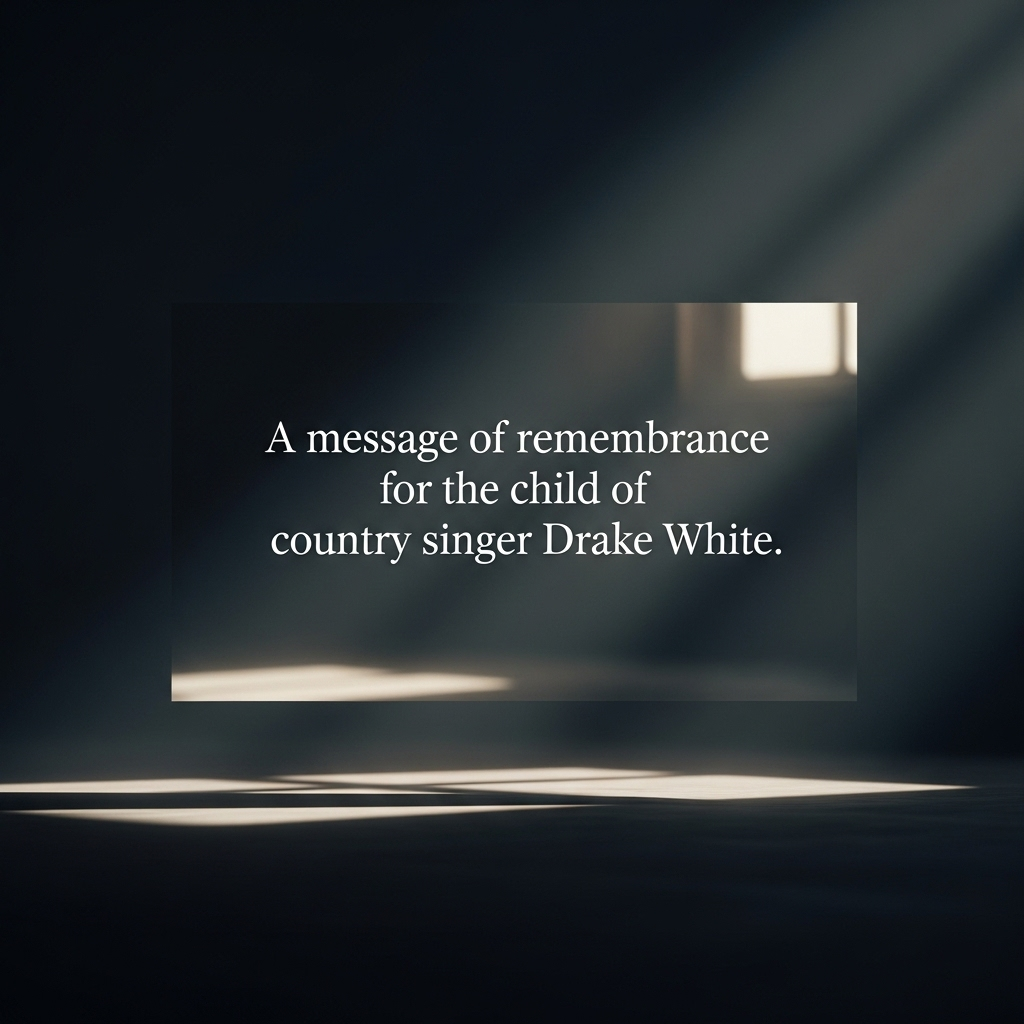 Country Singer Drake White Mourns Loss of 1 Newborn 4 A message of remembrance for the child of country singer Drake White, displayed in a simple graphic.