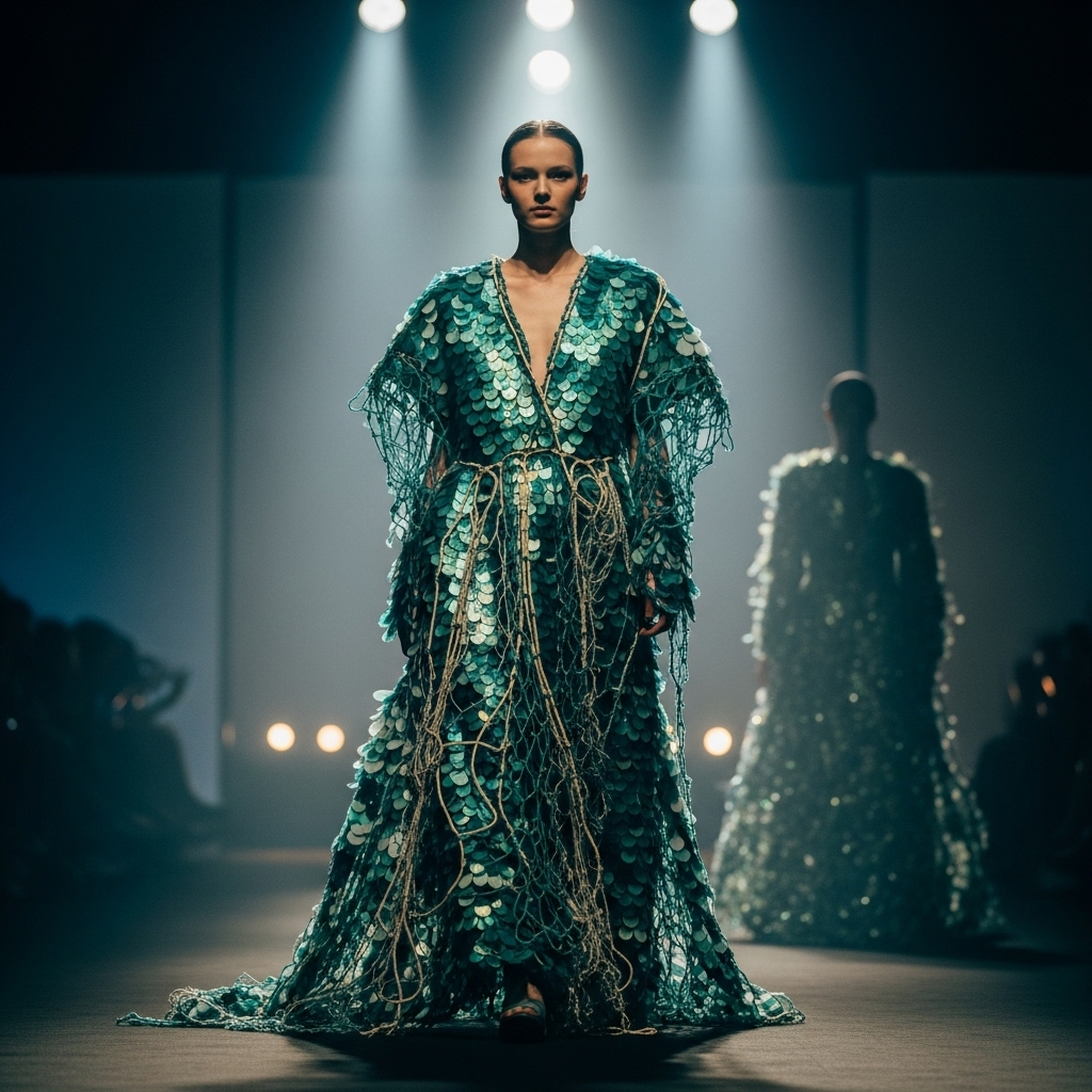 Top WWD Design Honors: 10 Winners Shaping Fashion's Future 2 A model wearing a sustainable garment that won one of the top wwd design honors.