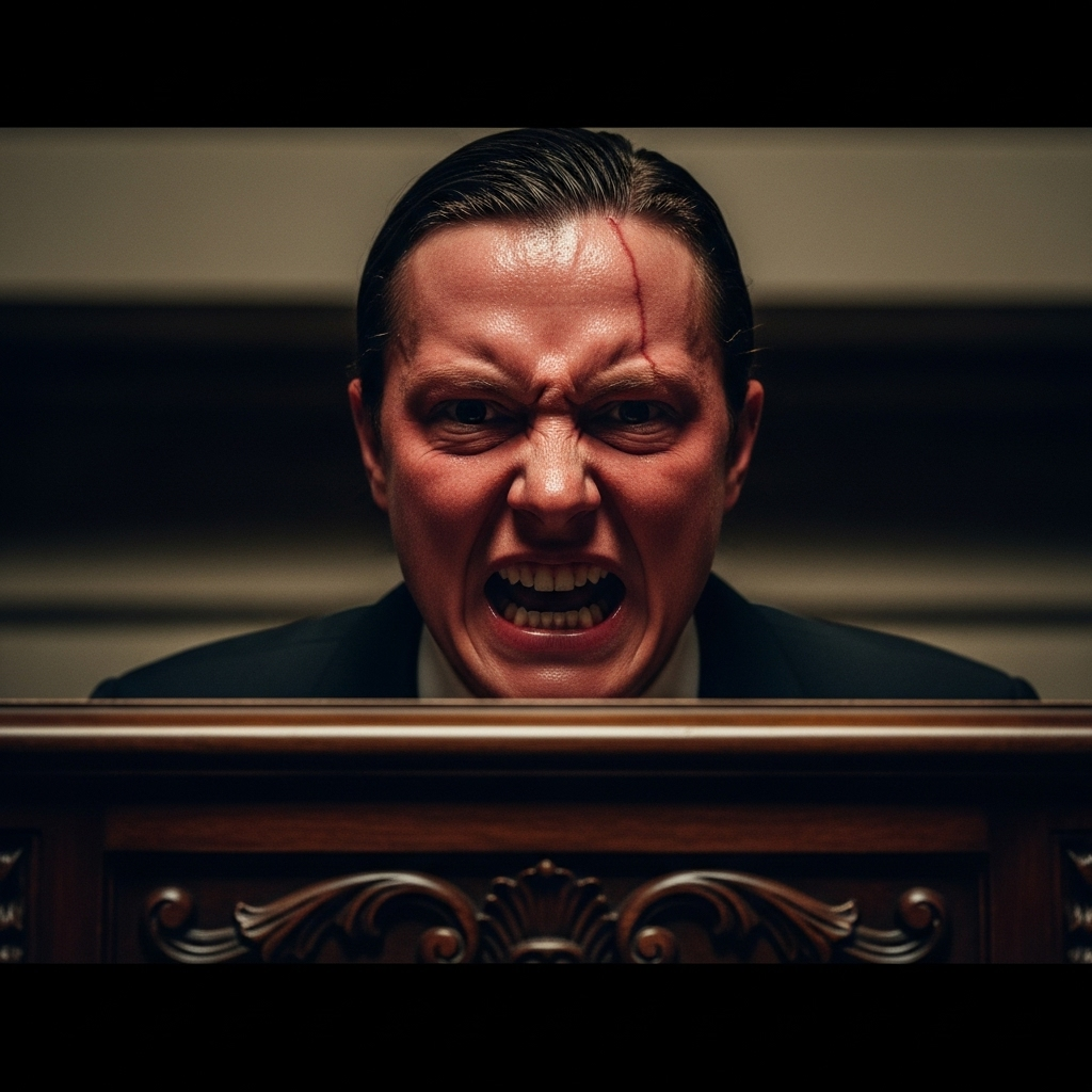 Venomous Speech: 5 Reasons Kirk's Ally Demands Apology 4 A person speaking at a podium with harsh words, an example of delivering venomous speech.