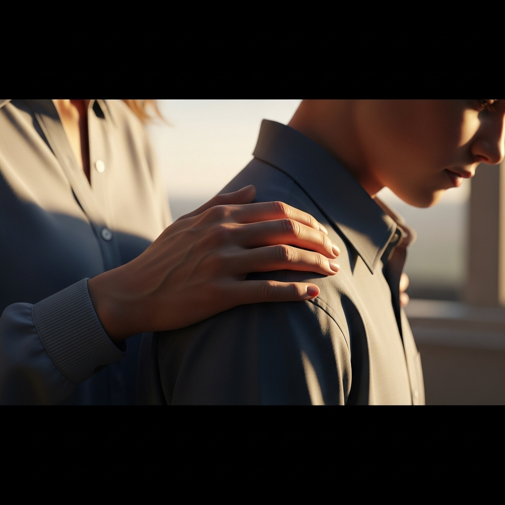 His Bond with Melania: 5 Reasons for Barron's College Move 2 A photo illustration showing a protective mother's hand on a son's shoulder, symbolizing his bond with her.