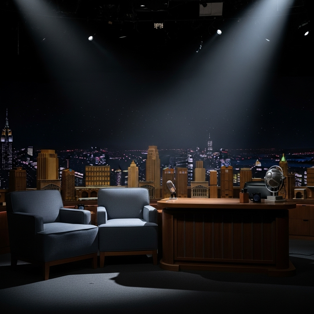 Former 'Tonight Show' Host Gives 1 Chilling Free Speech Warning 3 A photo of the empty 'Tonight Show' set, symbolizing the era of the former 'tonight show' host.
