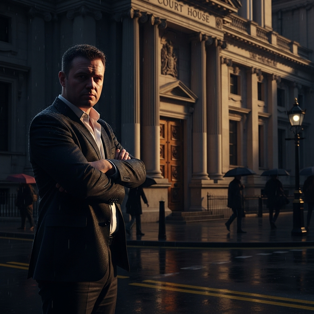 Tommy Robinson: 5 Reasons For His Past Jail Sentences 2 A photo of Tommy Robinson outside a courthouse.