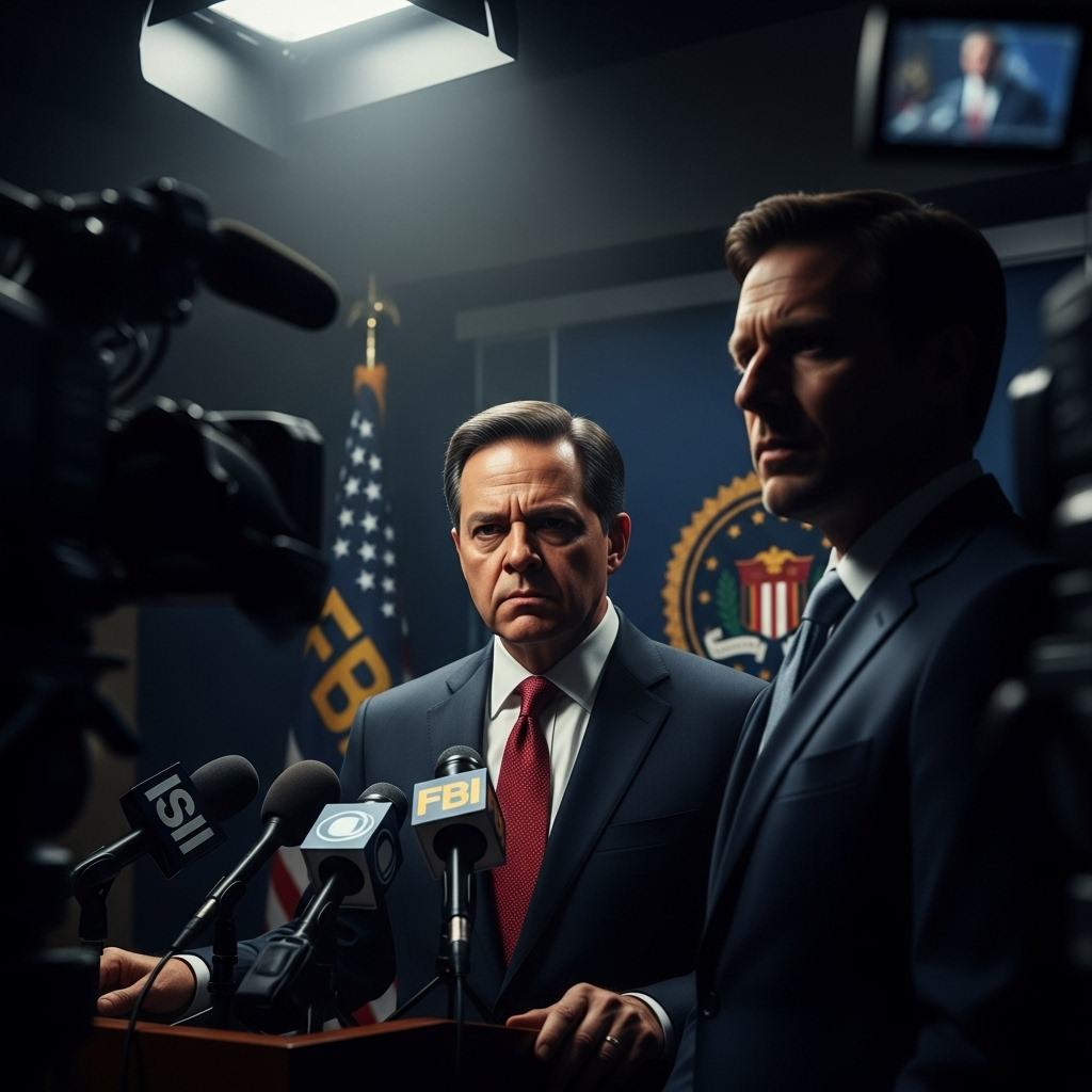 Trump's FBI Director: 3 Ways a New Deputy Sparks a Feud 2 A photo of Trump's FBI director standing beside the new deputy at a tense press conference.