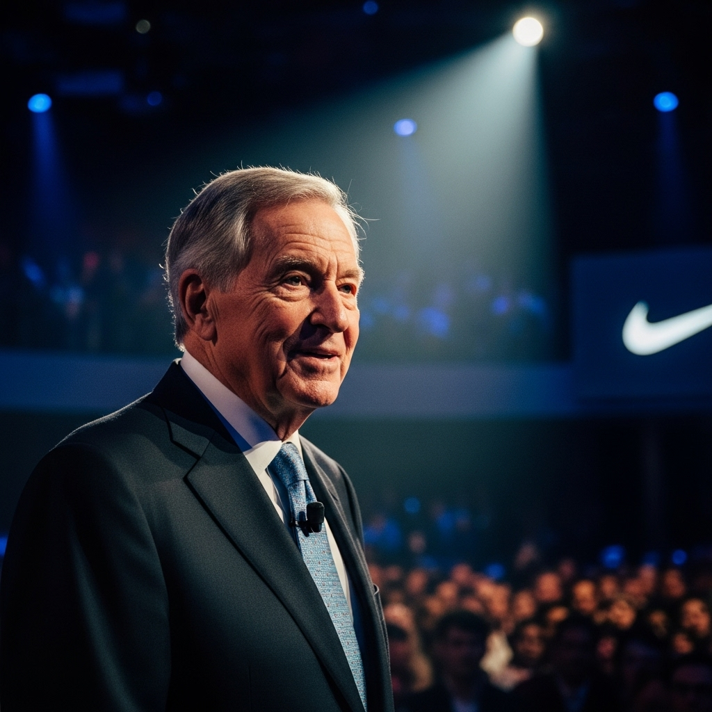 Nike founder Phil Knight donates $2B to cancer site 2 A portrait of the visionary Nike founder, Phil Knight, at a public event.