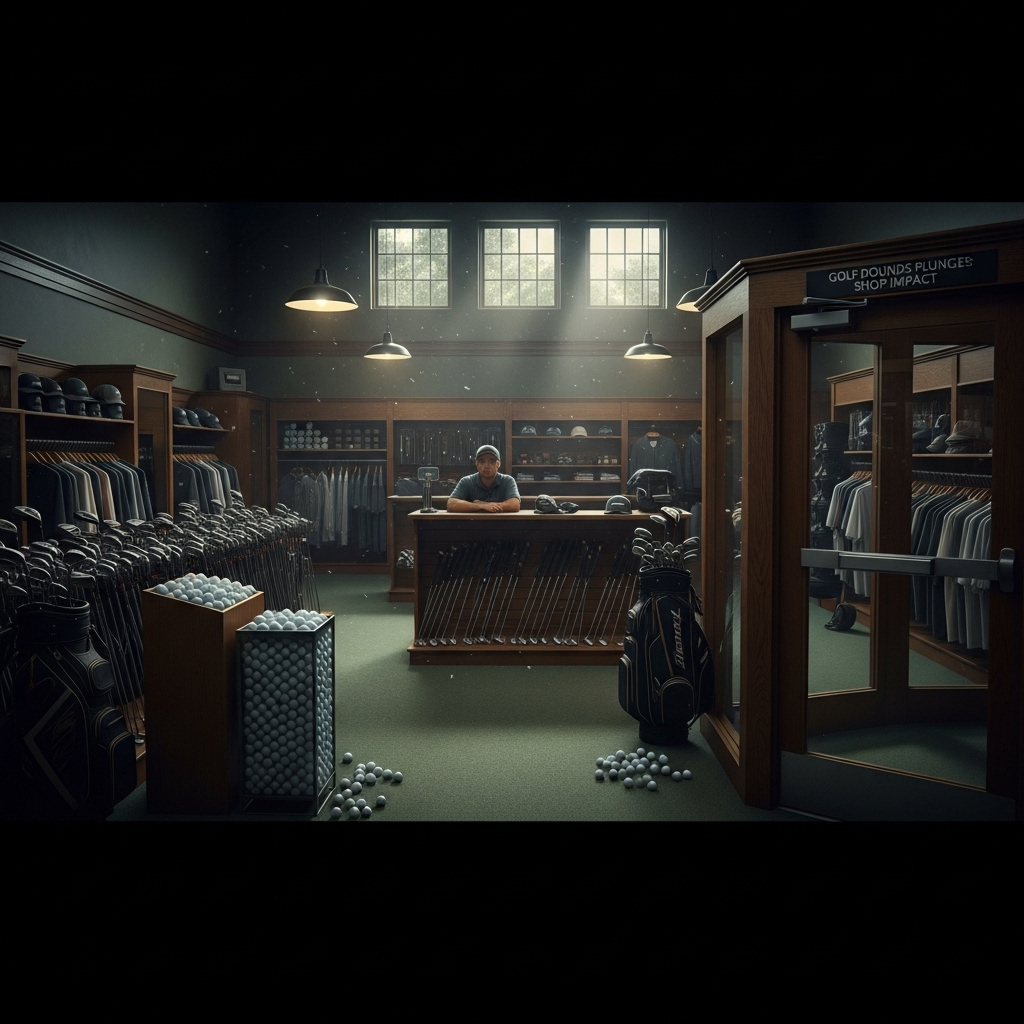 Golf Rounds Plunge: 10% Drop at U.S. Courses Near Border 3 A pro shop with few customers, a direct result of the golf rounds plunge.