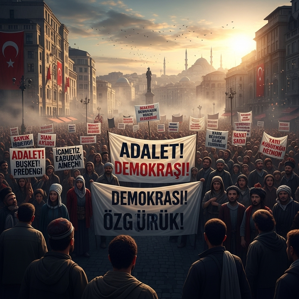 Turkey's 'Tough Guy' President: 5 Moves Under Scrutiny 4 A protest in Istanbul with banners, representing the civil dissent faced by Turkey's 'tough guy' president.