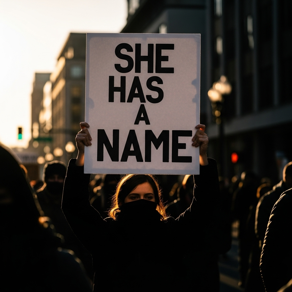 Murder Victim: 1 Lawmaker's 'Dead Person' Comment Erupts 3 A protest sign that reads 'She Has A Name' held by a person demanding justice for the murder victim.