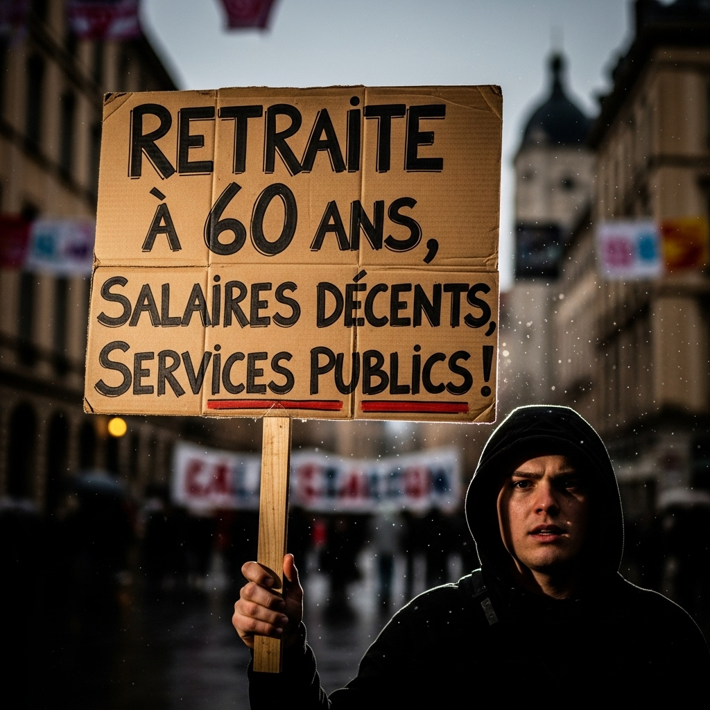 'Block Everything' Protests: France Sees 100s Arrested 3 A protester holds a sign detailing economic demands during the 'block everything' protests in Lyon.