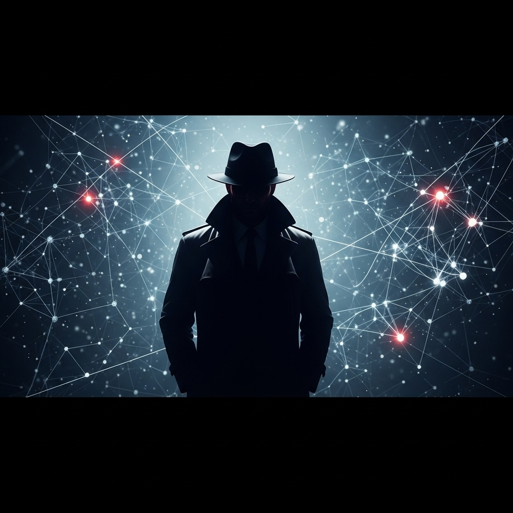 FBI Insider: 3 Reasons Criminals Target the Windy City 3 A shadowy figure representing the criminal networks an fbi insider would investigate.