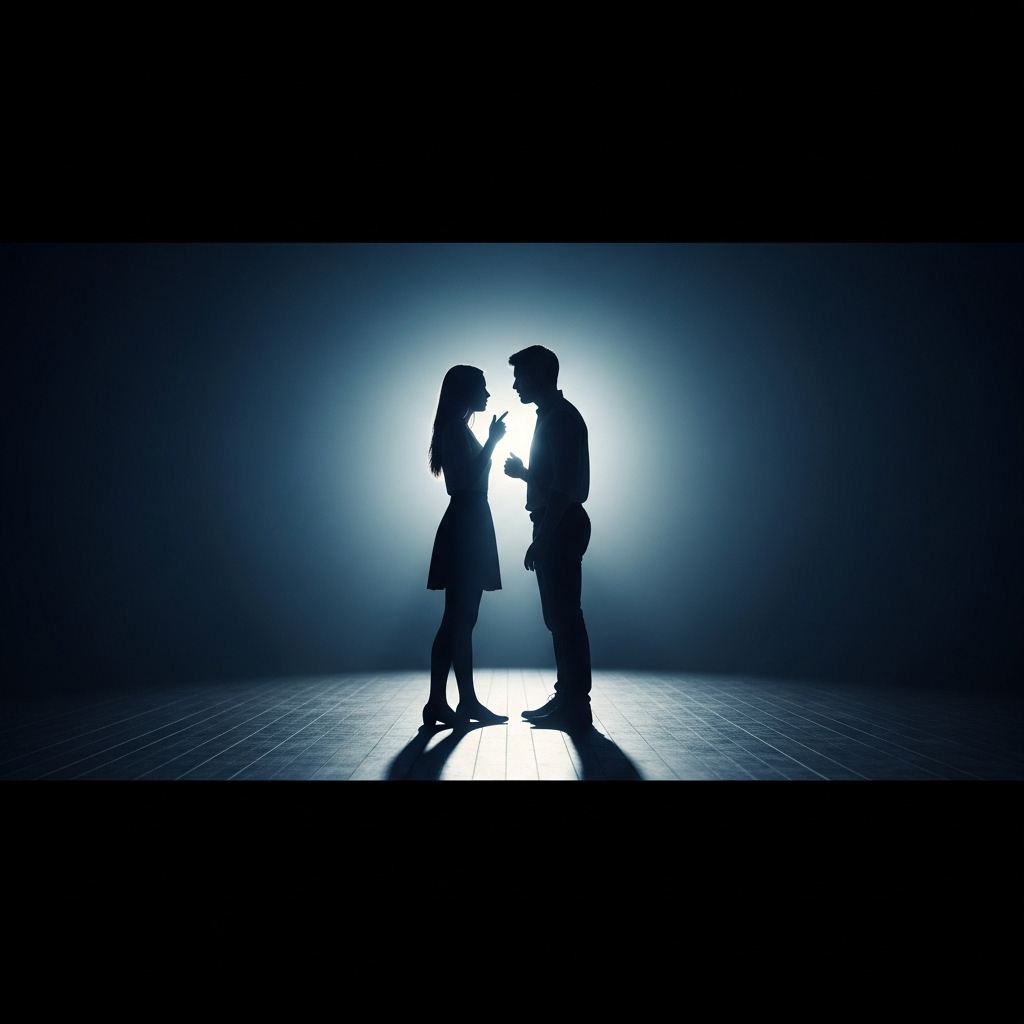 'extreme' conduct': 5 Allegations in NFL Player Divorce 3 A silhouette of a couple arguing, symbolizing the 'extreme' conduct' in the divorce.