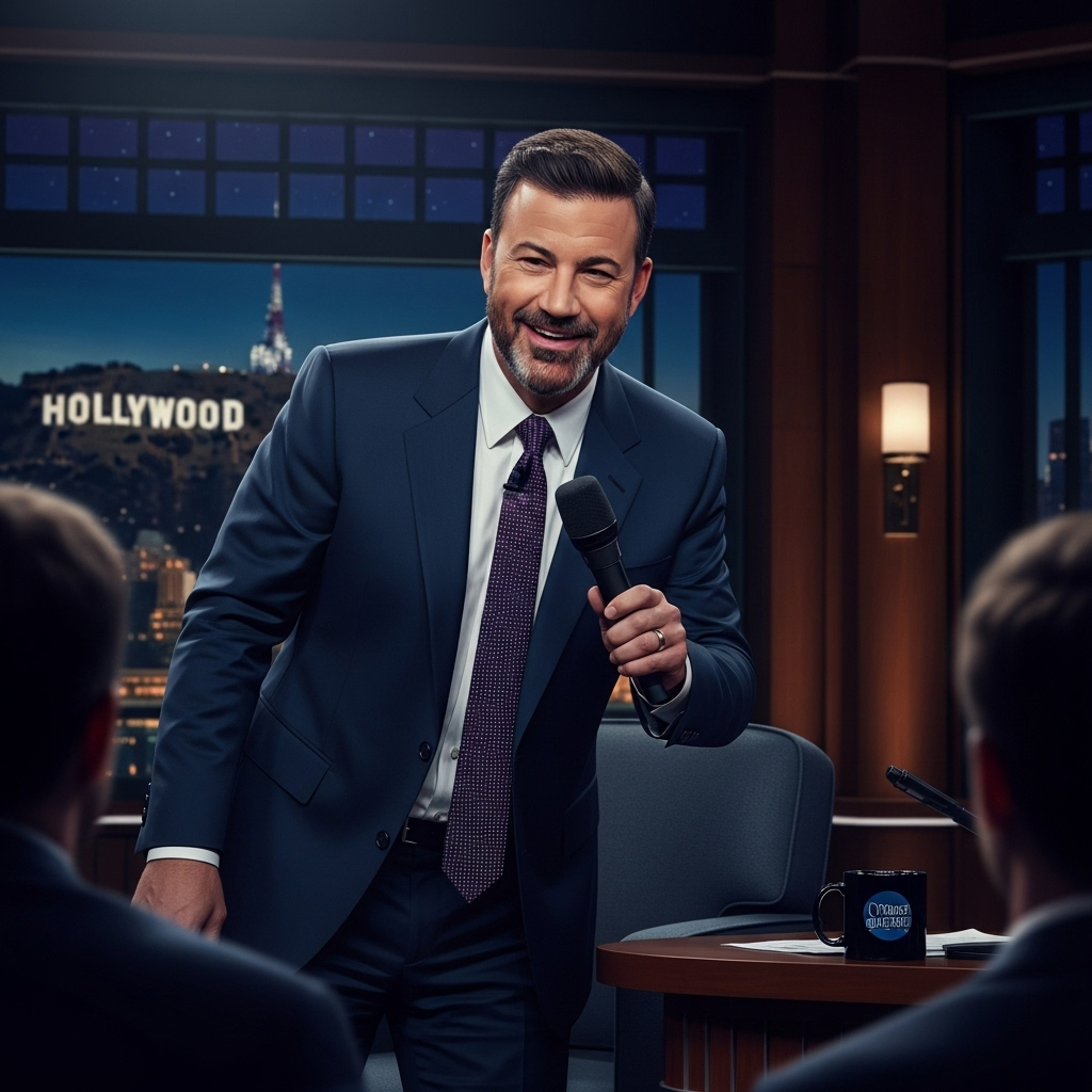 Jimmy Kimmel: 1 Sharp Take on Fatal Charlie Kirk Shooting 2 A smiling Jimmy Kimmel on the set of his late-night show.