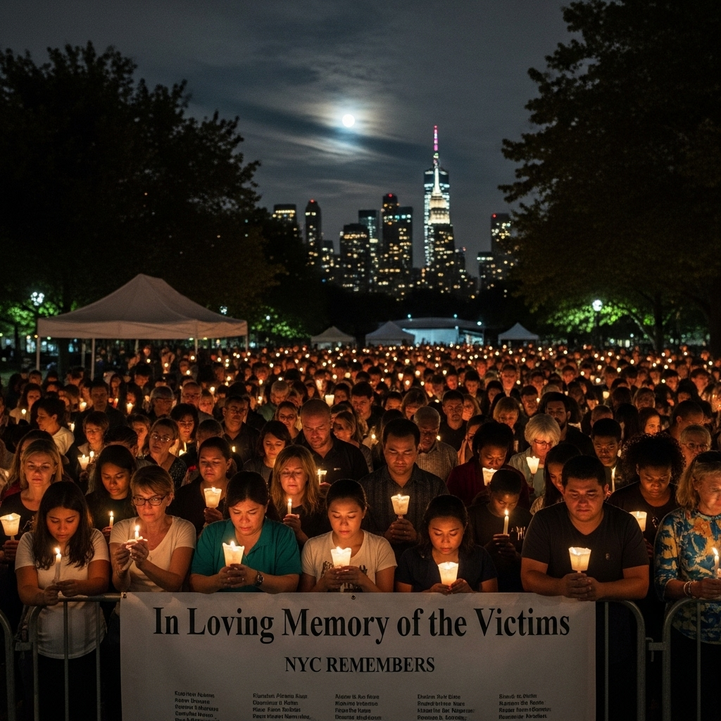 'horrific' murders' of 2 seniors sparks NYC manhunt 4 A somber candlelight vigil being held for the victims of the 'horrific' murders in NYC.