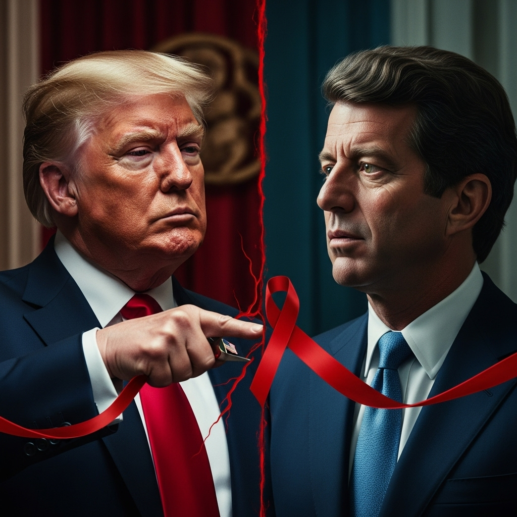 Trump Cuts Ties: 2 Reasons for the RFK Jr. Shakeup 4 A split image of Trump and RFK Jr., symbolizing the moment trump cuts ties.