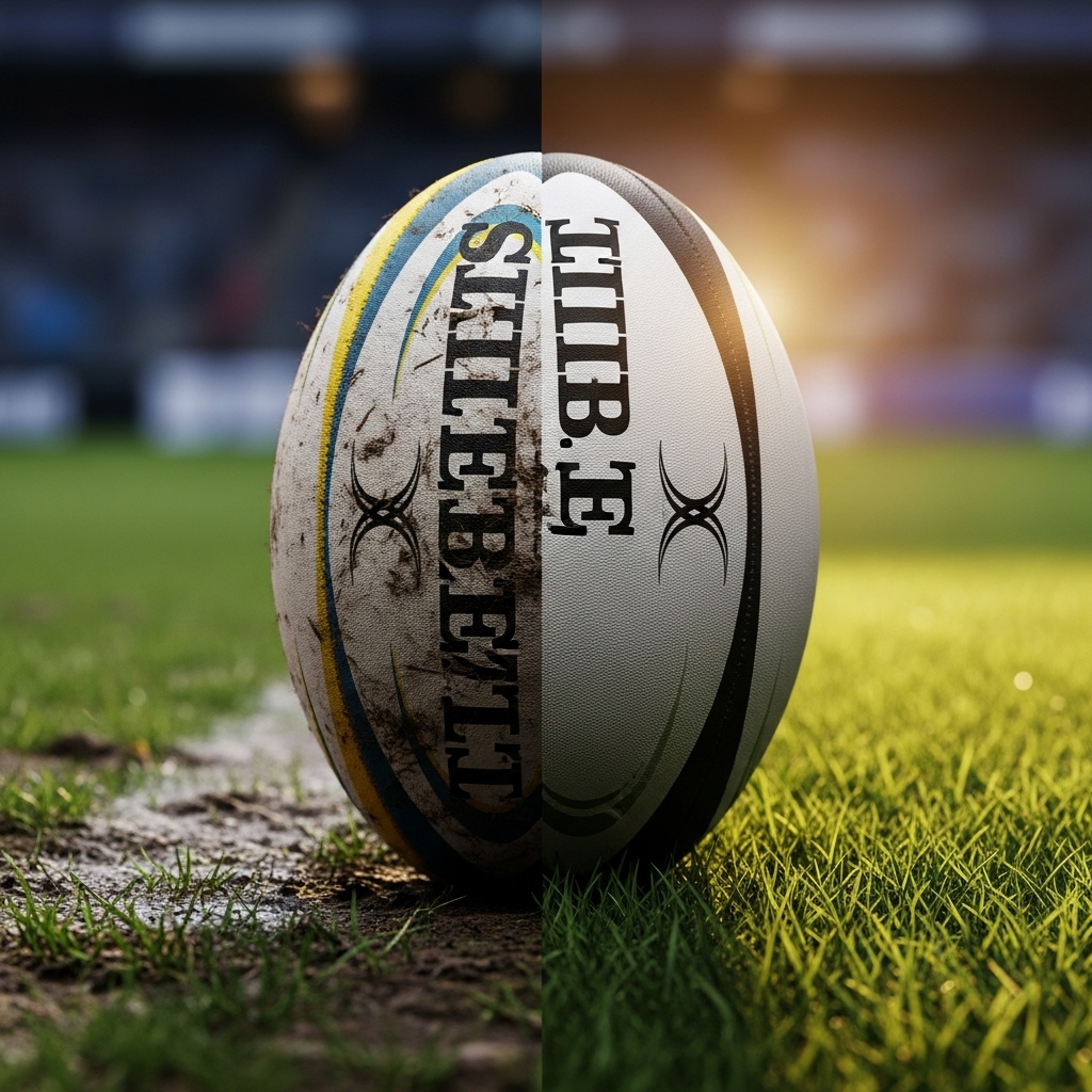 Union Return: 1st Big Move as Wade Leaves Wigan 4 A split image showing a rugby league ball and a rugby union ball, symbolizing the union return.