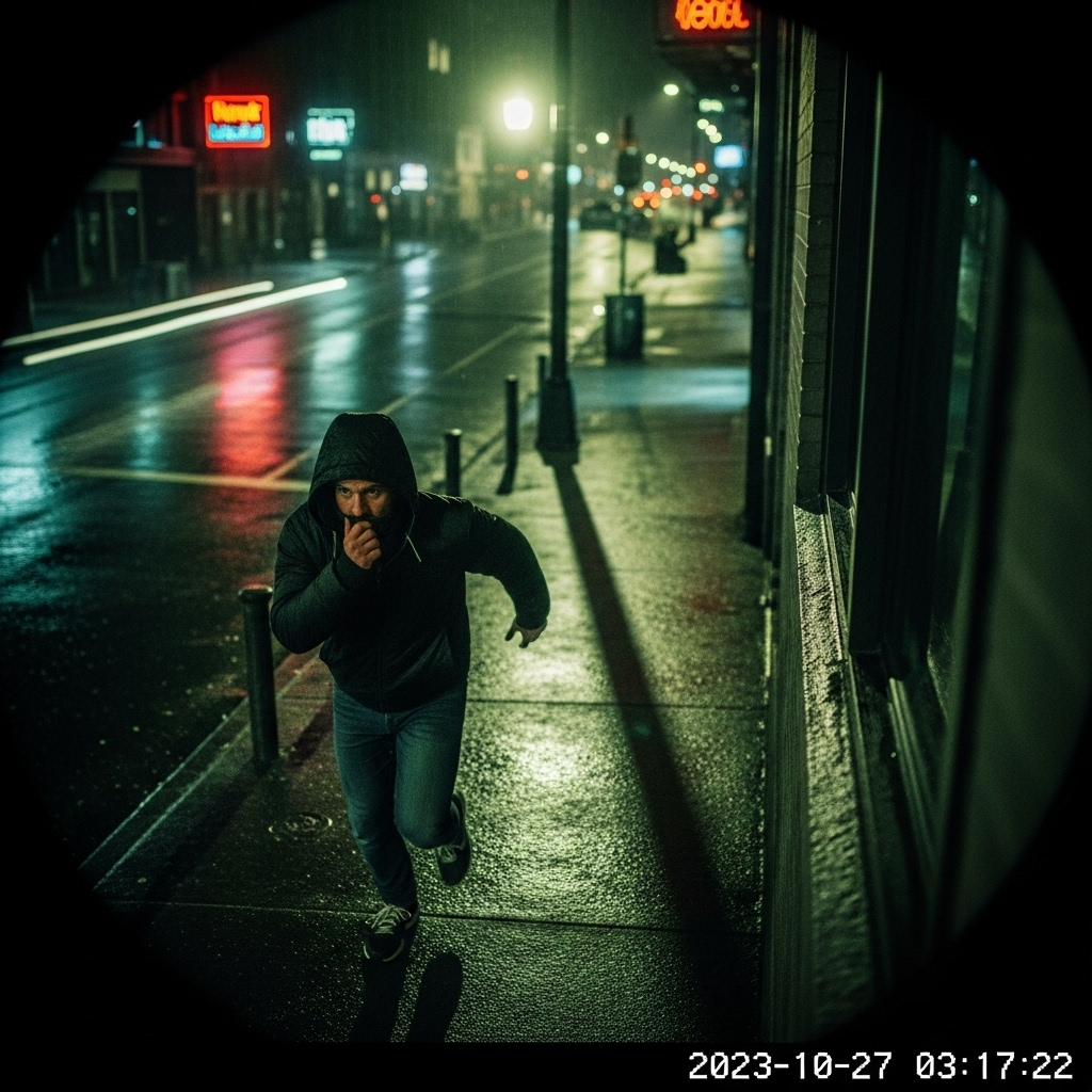 moment kirk: 1 new video shows shooting suspect flee 2 A still frame from the surveillance video showing the critical moment Kirk is seen fleeing down a city street.