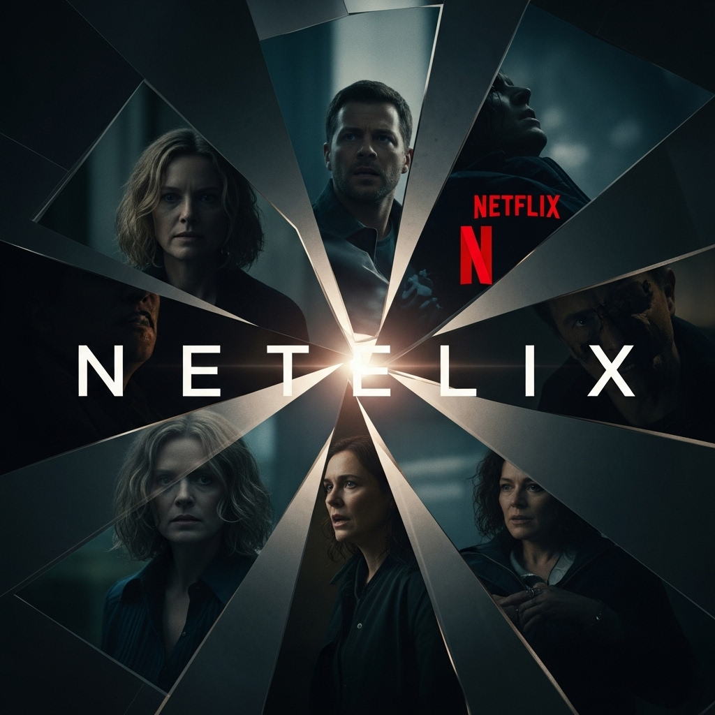 Netflix Film: 1 Rapist Loses Bid to Block His Story 2 A stylized graphic for the upcoming Netflix film showing a fractured photograph.