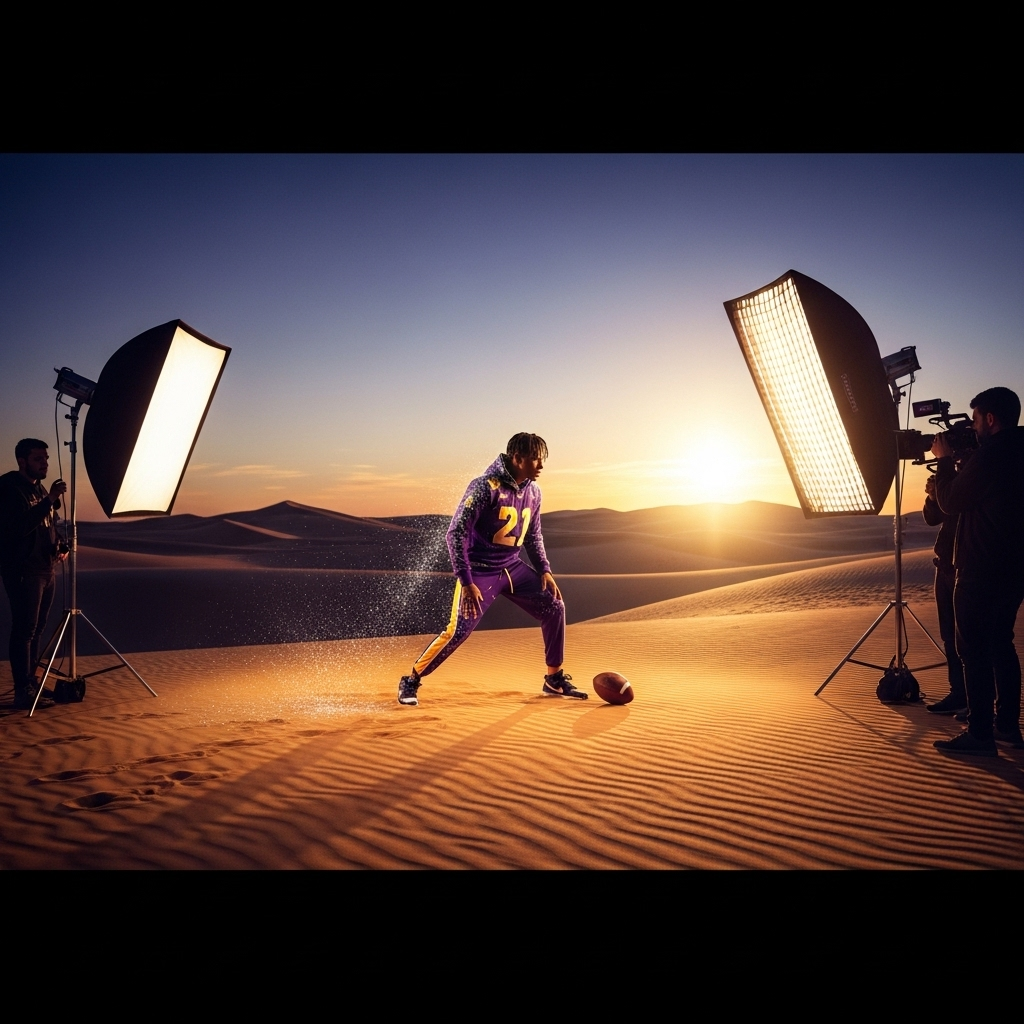 Justin Jefferson Ice Joke & 1 Sizzling Allie Rae Shoot 3 A stylized graphic representing a desert photoshoot, thematically similar to the one discussed alongside the justin jefferson ice joke.