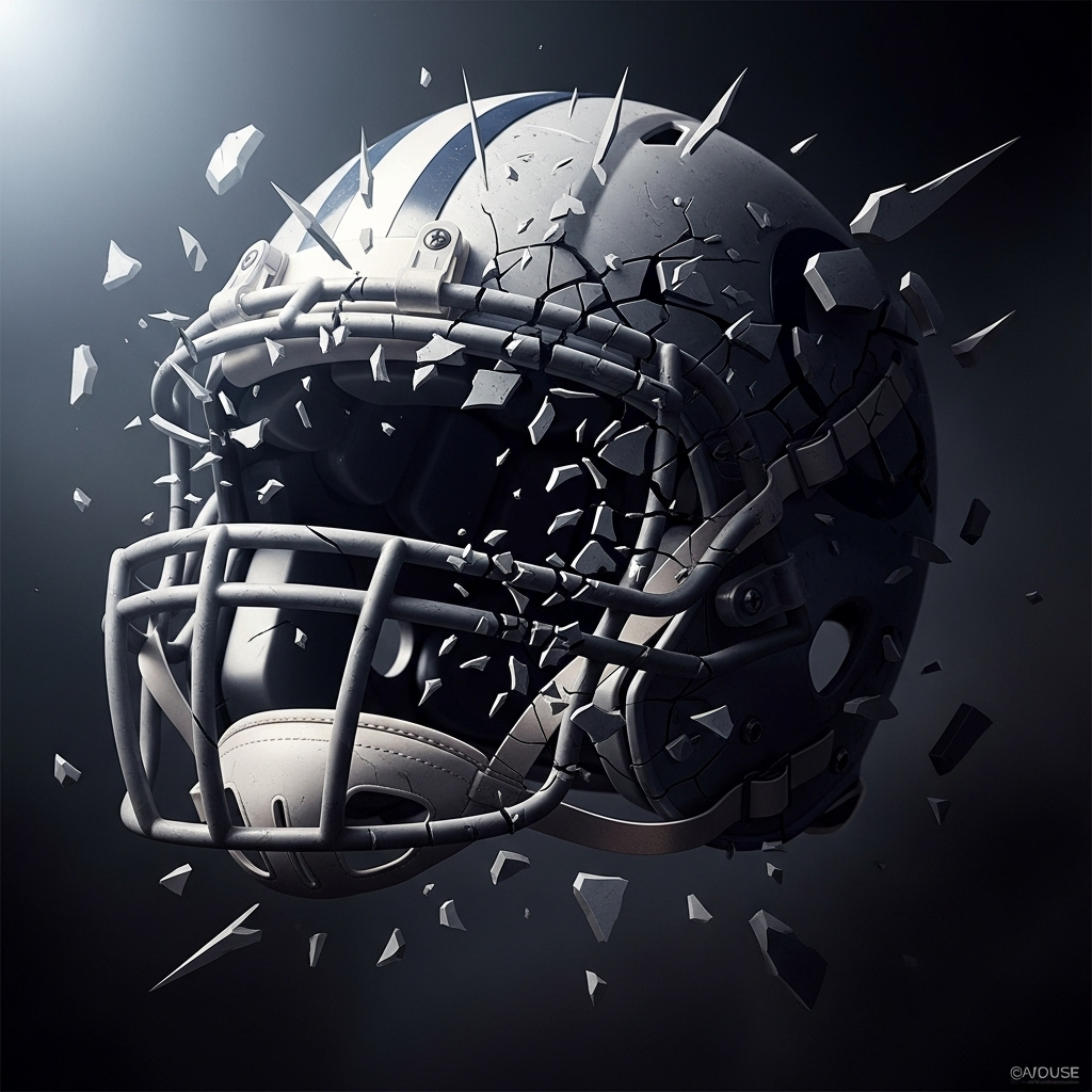 'extreme' conduct': 3 Shocking Claims in NFL Divorce 3 A stylized image of a shattered football helmet symbolizing the 'extreme' conduct' alleged in the relationship.