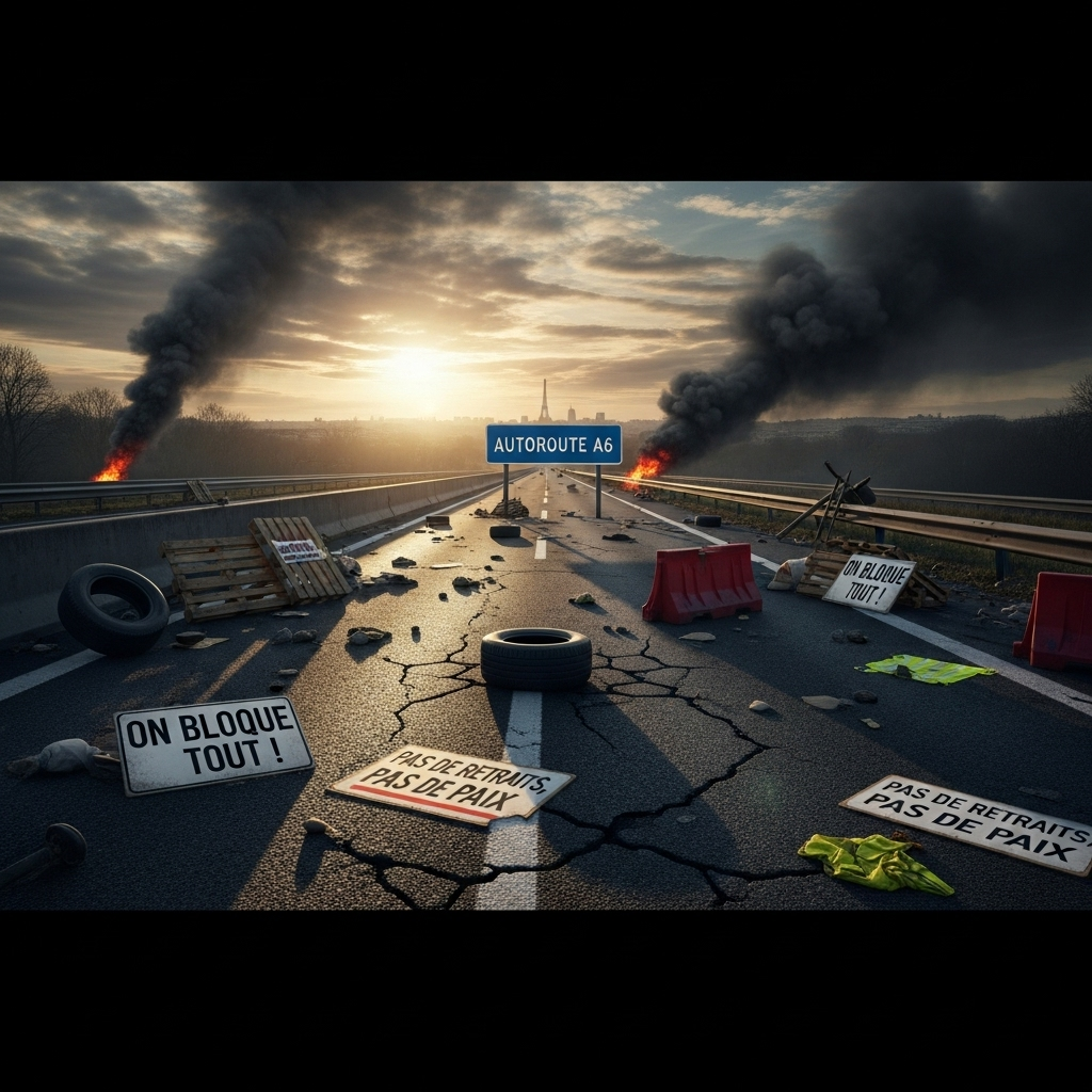 'Block everything' protests: Over 200 arrested in France 4 A symbolic image of a deserted French highway during the 'block everything' protests.