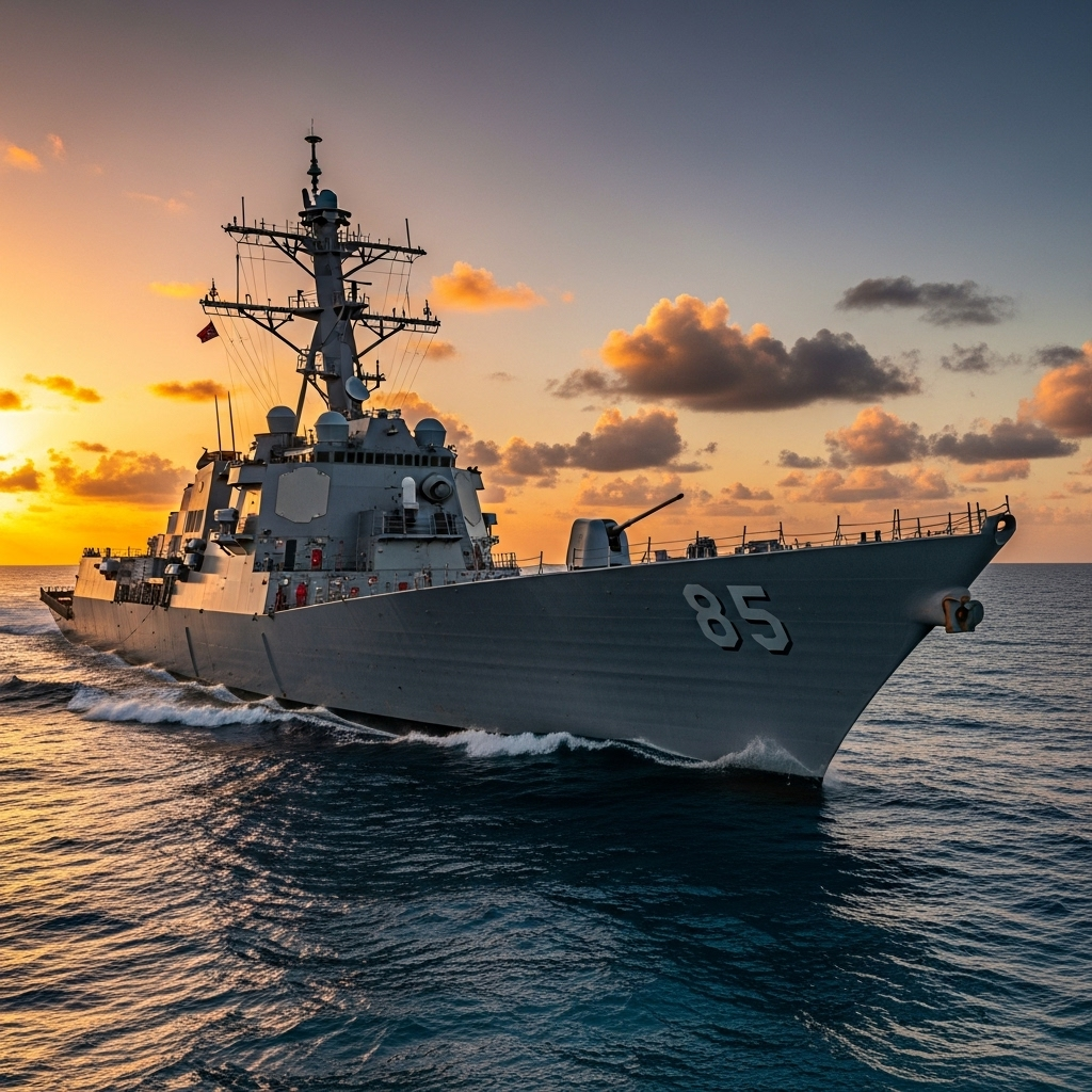 US Deployment in Caribbean: 1 Official Denies Training 2 A US Navy vessel involved in the recent us deployment sailing in Caribbean waters.