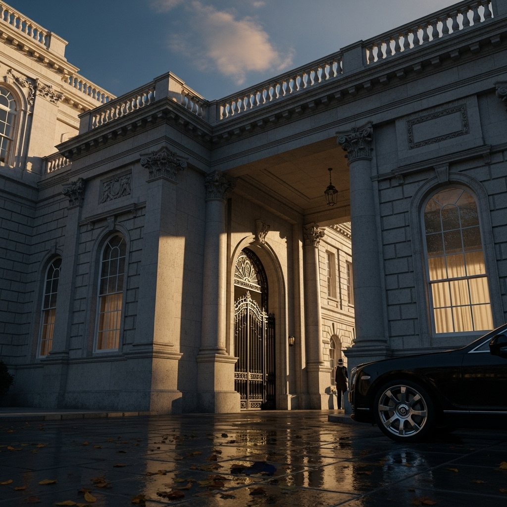 First time in over 1 year: Prince Harry meets Charles 3 A view of the entrance to Clarence House, the location of the first time father and son met alone.