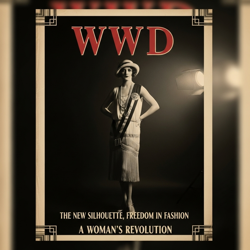WWD Timeline: 115 Years of Fashion History & Reporting 2 A vintage WWD cover from the early 20th century, a key moment in the wwd timeline.
