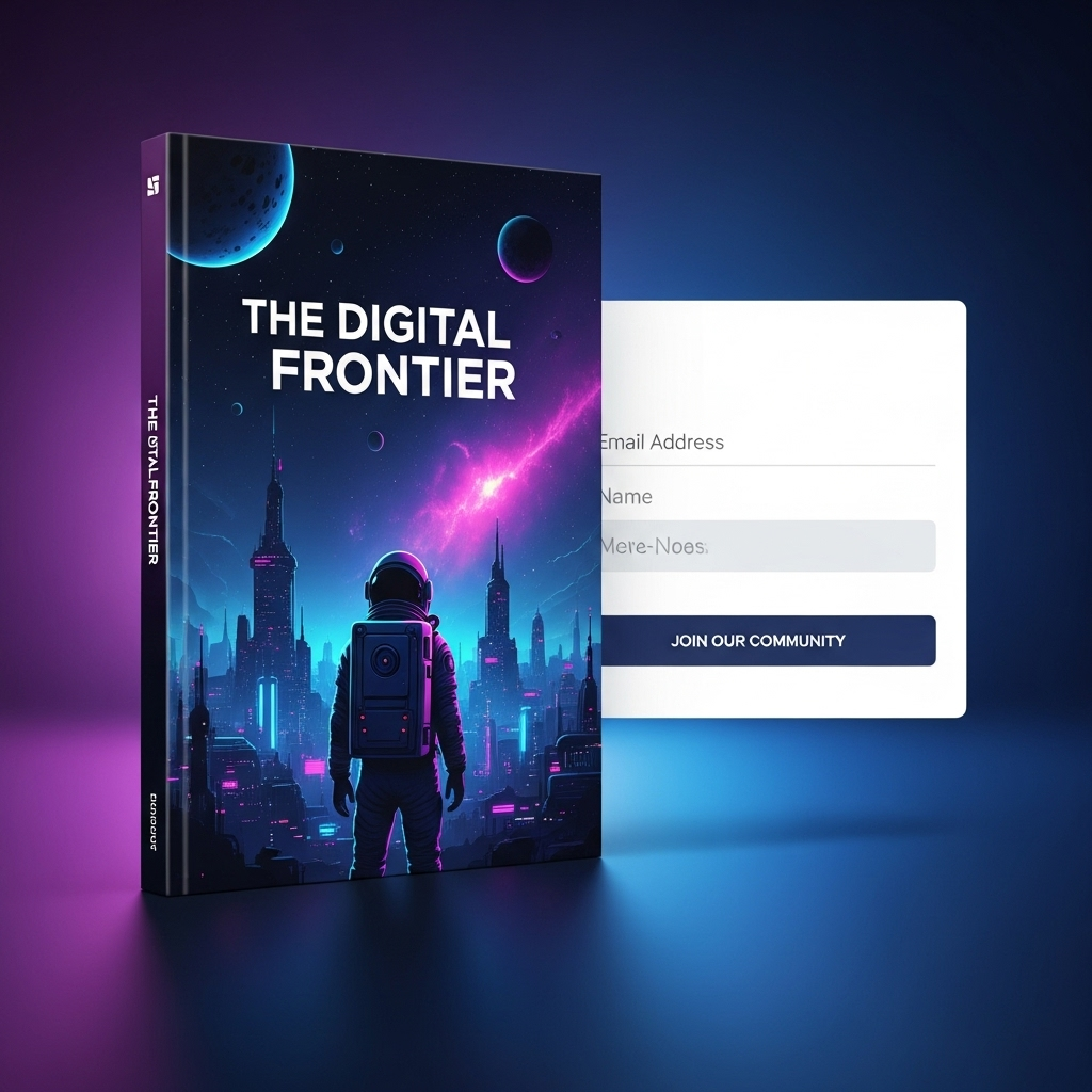 Newsletter Sign: 7 Proven Strategies to Boost Your List 2 A visual of an ebook cover next to a newsletter sign up form with a clear call-to-action.