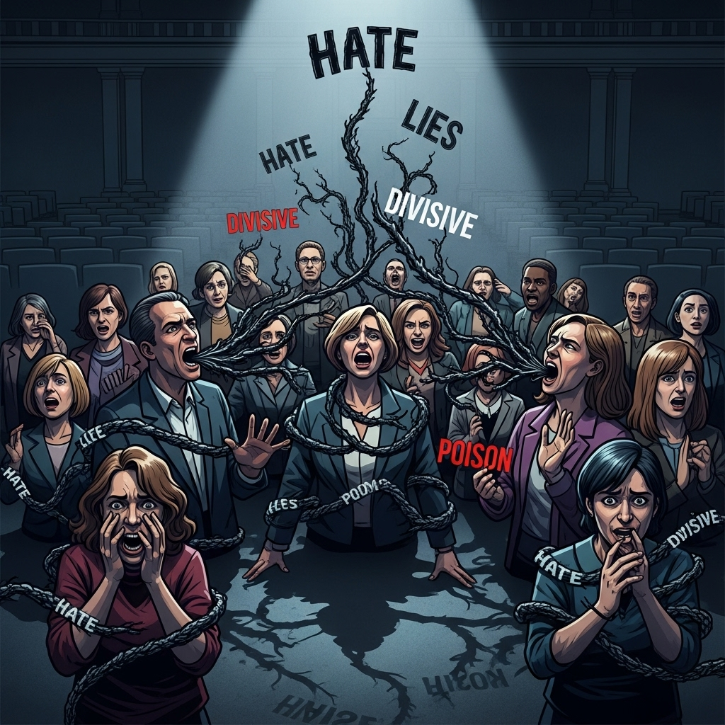 Venomous Speech: 5 Reasons Kirk's Ally Demands Apology 2 A visual representation of the negative impact of venomous speech in a public forum.