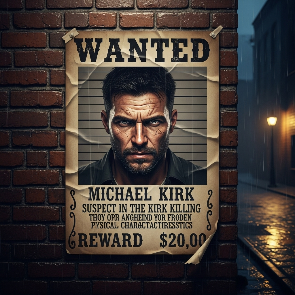 Kirk Killing: 7K+ Tips Submitted in Utah Manhunt 3 A 'Wanted' poster for Michael Kirk, the suspect in the kirk killing.