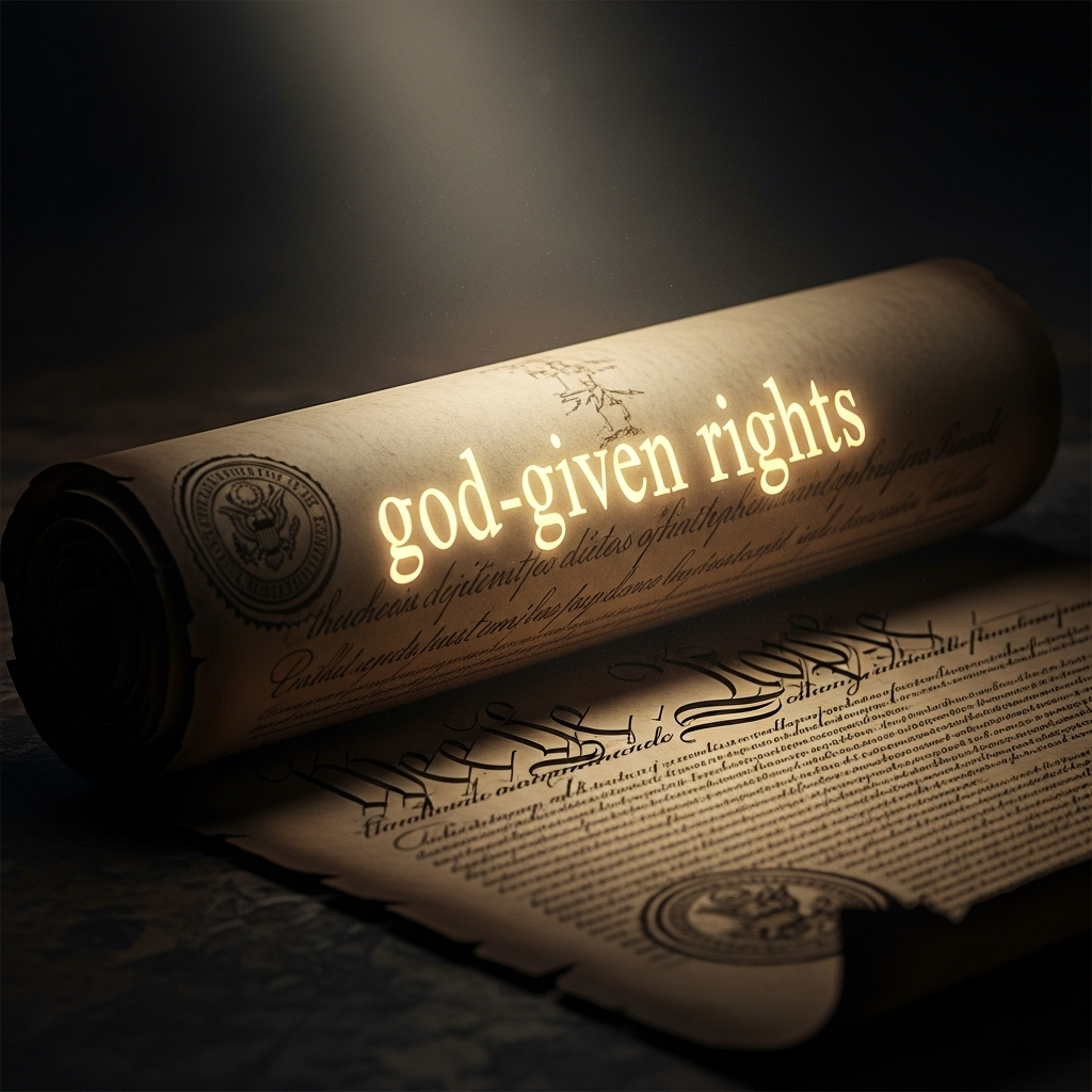 God-Given Rights: 3 Dangers in Kaine's Rejection 4 A weathered scroll representing the Constitution, with the phrase 'god-given rights' glowing to show its core importance.