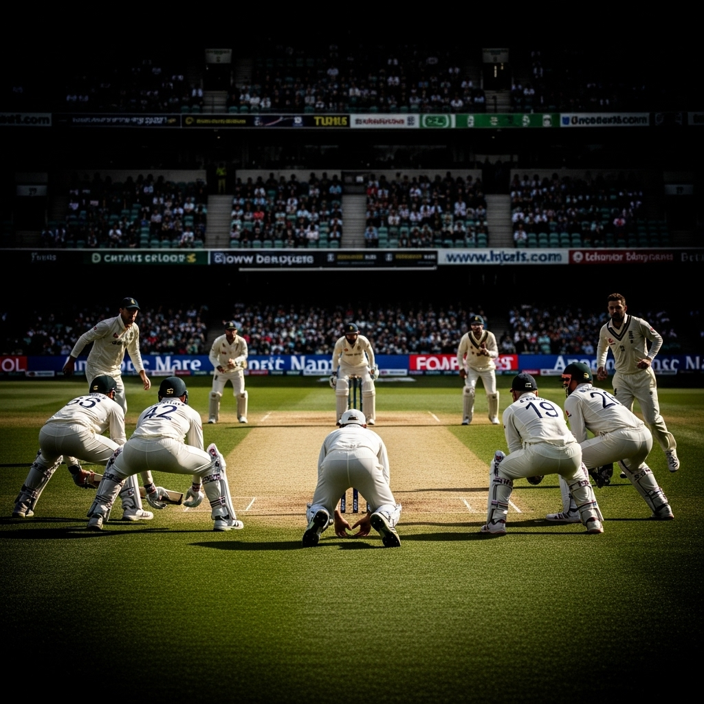 'disrespectful' - mccullum on 3 Key Bazball Misconceptions 3 A wide shot of an aggressive field setting in a Test match, a key tactic overlooked by those who find the term 'disrespectful' - mccullum's philosophy in a nutshell.