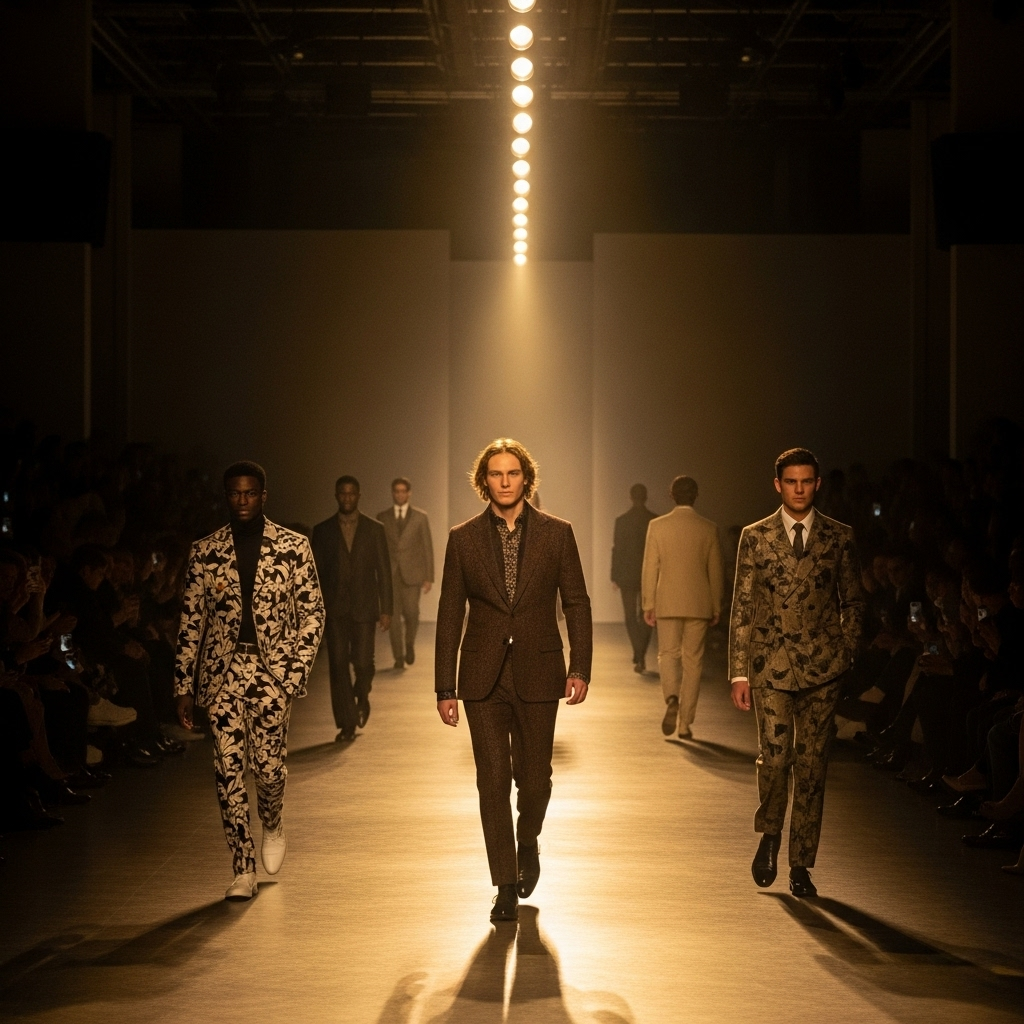 Todd Snyder Spring 2026: 10+ Stars at the Runway Show 2 A wide shot of the runway during the Todd Snyder Spring 2026 fashion show.