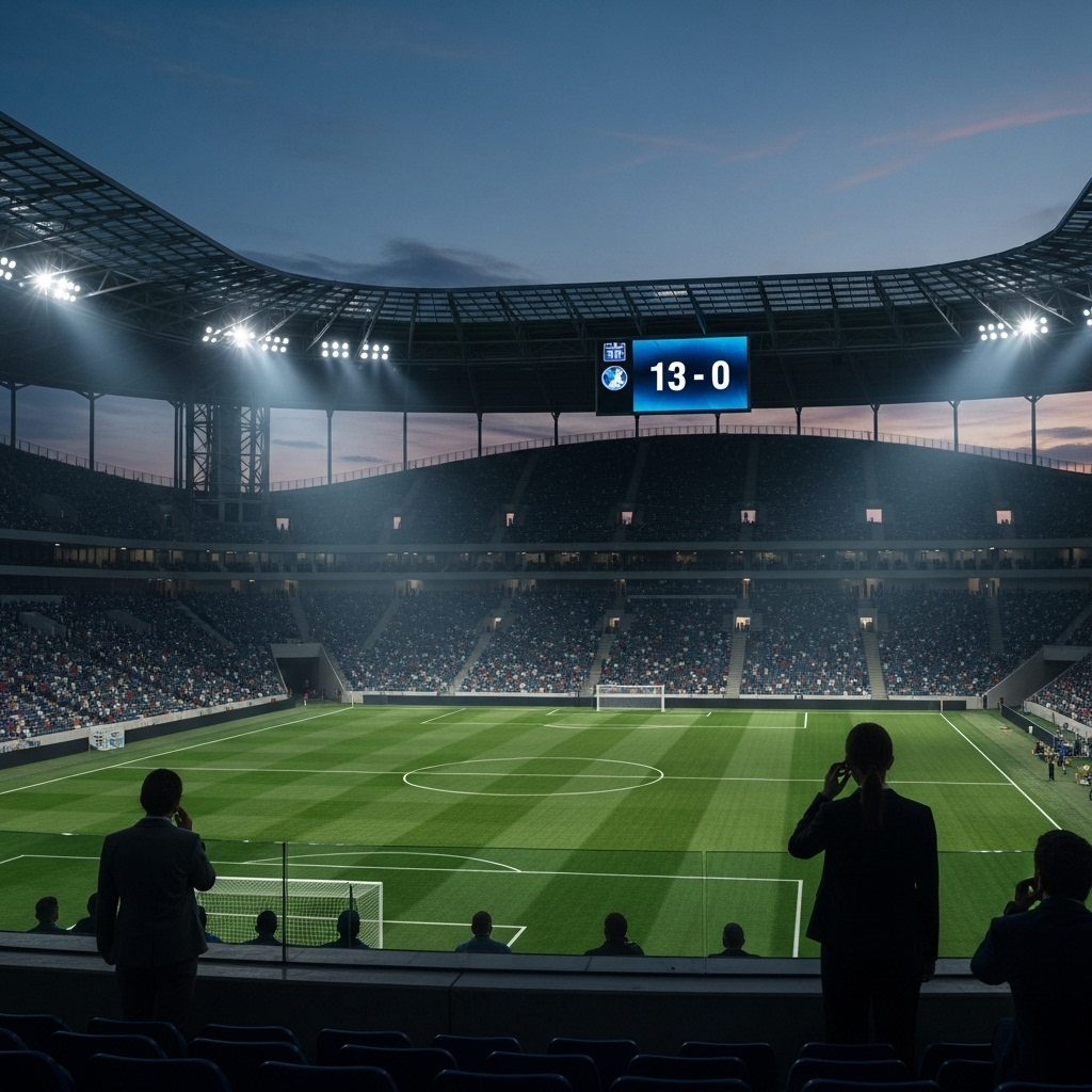 Women's World Cup Director Defends 13-0 Tournament Score 3 A wide shot of the stadium where the 13-0 match took place, a topic discussed by the women's world cup director.