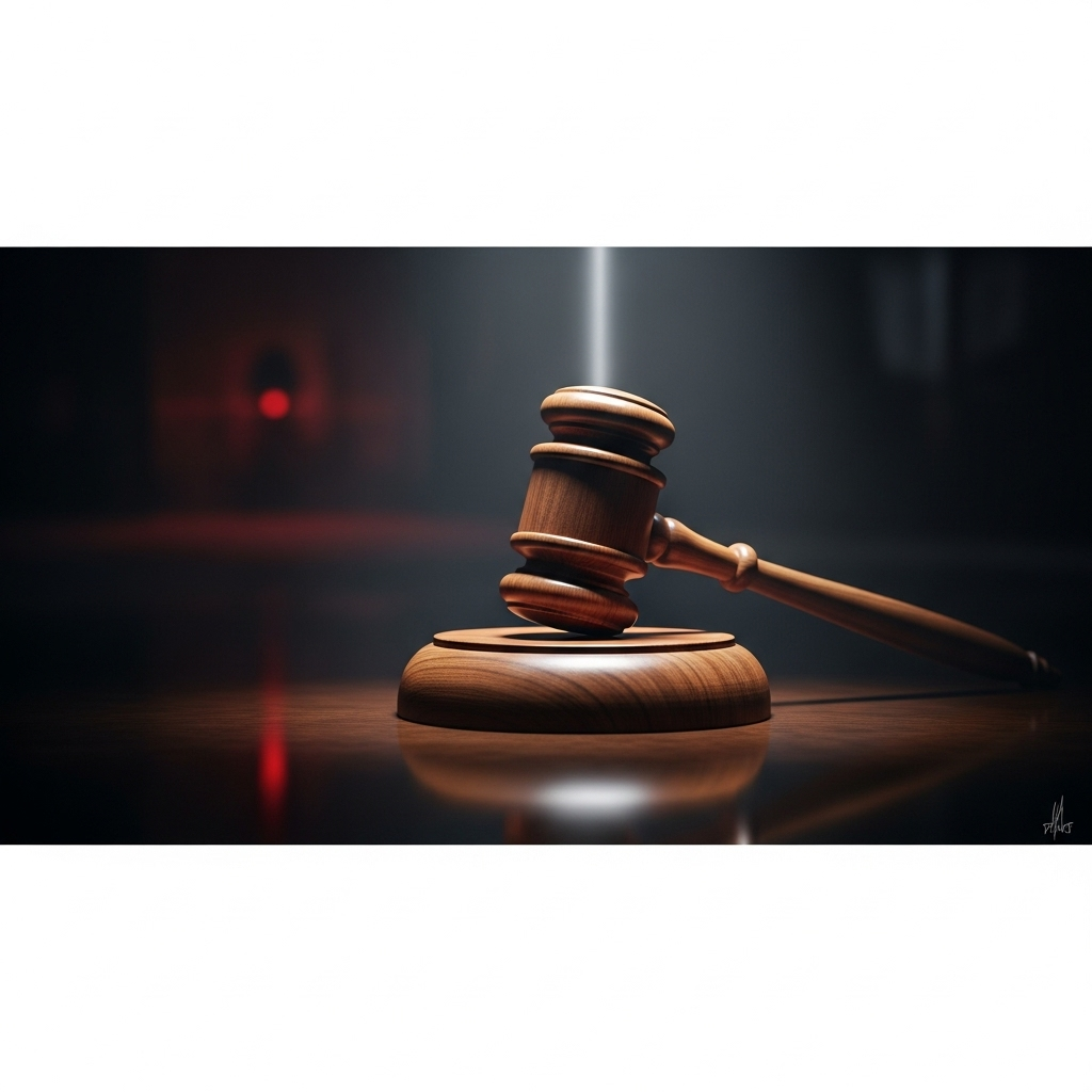 ‘mushroom murderer’: 1 Killer Chef Sentenced to Life 4 A wooden gavel and sound block on a dark surface, symbolizing the final verdict for the ‘mushroom murderer’.