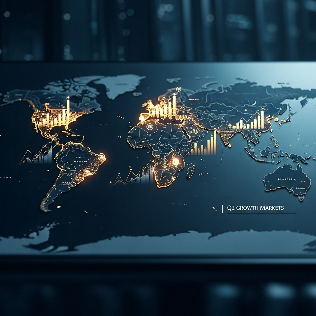 Strong Q2 Report: 5 Takeaways From Record Earnings 4 A world map graphic highlighting international growth markets that contributed to the strong Q2 report.