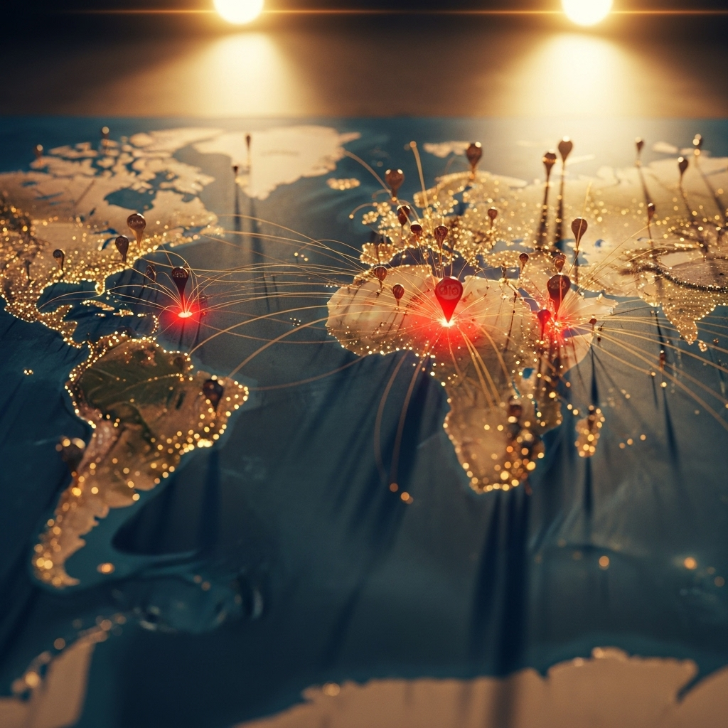 New Epstein Files: 5 Key Details From the 'Birthday Book' 4 A world map with pins, symbolizing the global reach uncovered by the new epstein files.