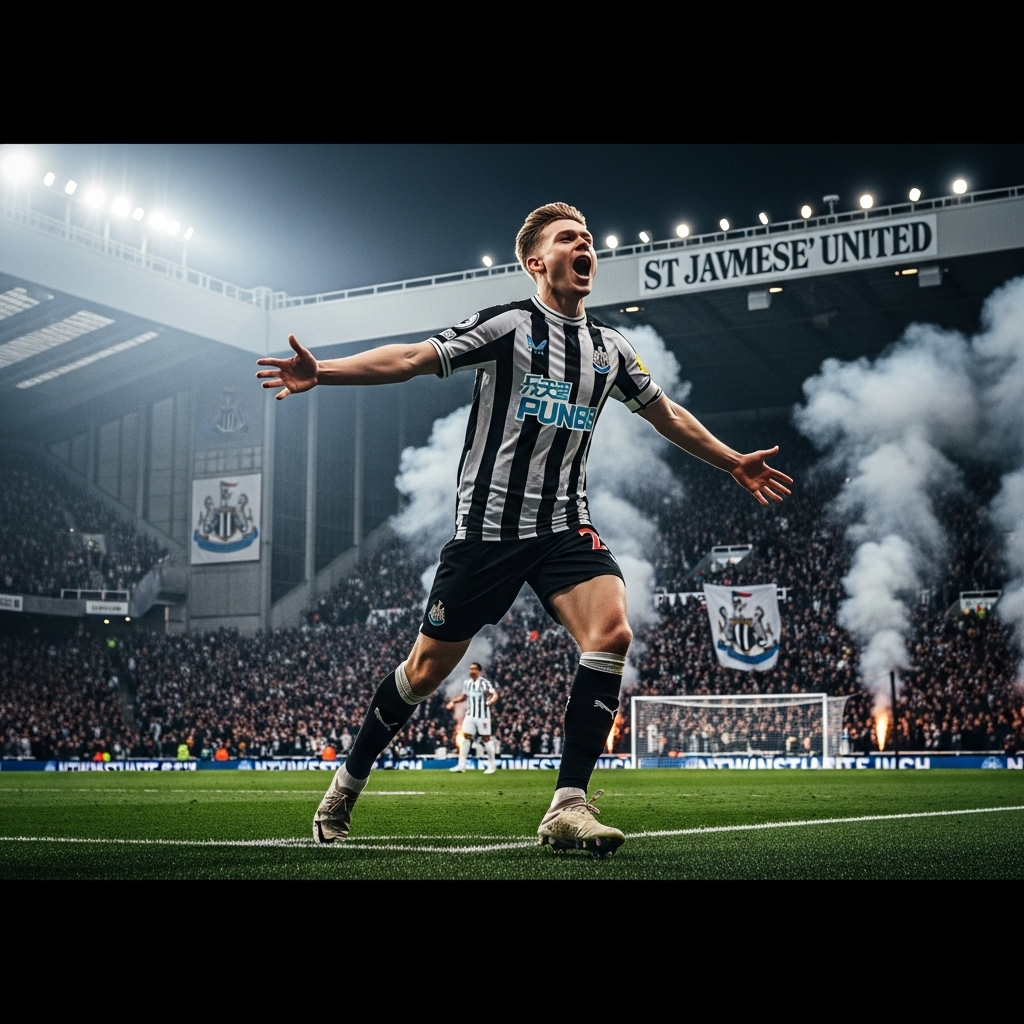 full picture: Isak's 3 big hints on a Liverpool move 2 Alexander Isak celebrating a goal for Newcastle, giving the full picture of his striking ability.