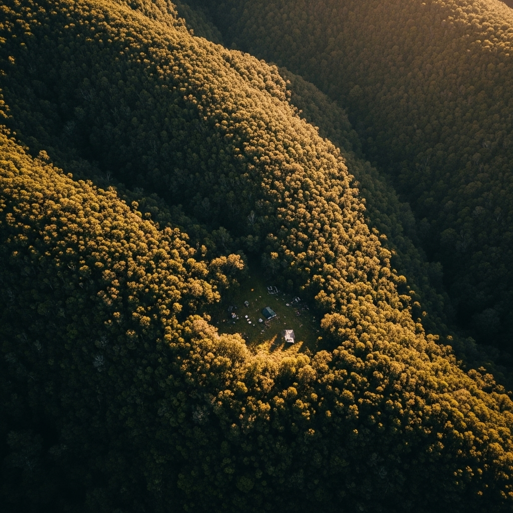 First Photos: See Where Bushman Hid 3 Kids in NZ Bush 2 An aerial overview shot included in the first photos, showing the dense bush where Tom Phillips hid with his children.